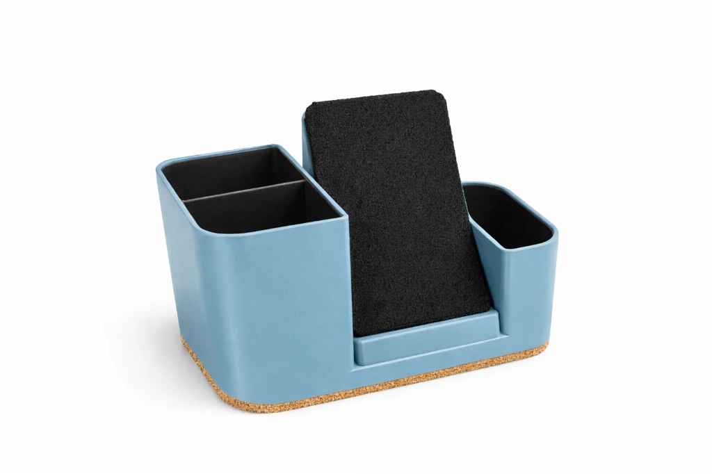 Desk organizer with smartphone holder